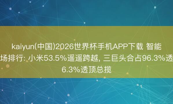 kaiyun(中国)2026世界杯手机APP下载 智能音箱商场排行: 小米53.5%遥遥跨越， 三巨头合占96.3%透顶总揽