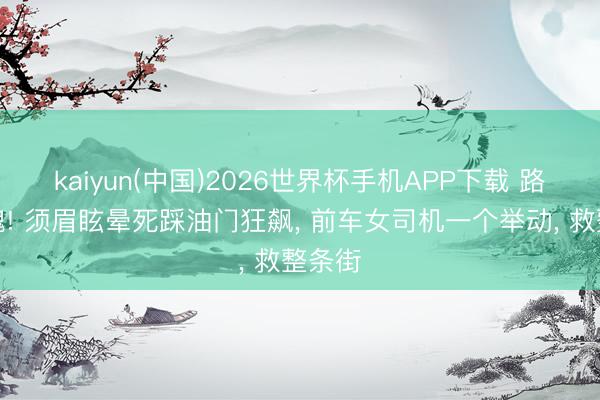kaiyun(中国)2026世界杯手机APP下载 路口惊魂! 须眉眩晕死踩油门狂飙， 前车女司机一个举动， 救整条街