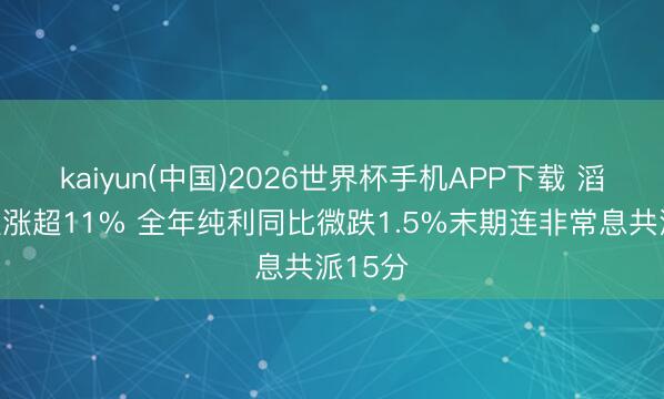 kaiyun(中国)2026世界杯手机APP下载 滔搏早盘涨超11% 全年纯利同比微跌1.5%末期连非常息共派15分
