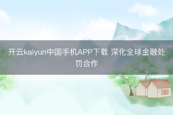 开云kaiyun中国手机APP下载 深化全球金融处罚合作