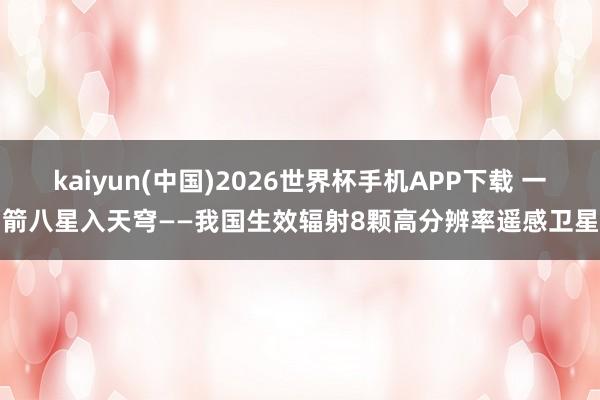 kaiyun(中国)2026世界杯手机APP下载 一箭八星入天穹——我国生效辐射8颗高分辨率遥感卫星