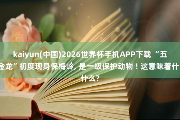 kaiyun(中国)2026世界杯手机APP下载 “五爪金龙”初度现身保梅岭， 是一级保护动物 ! 这意味着什么?